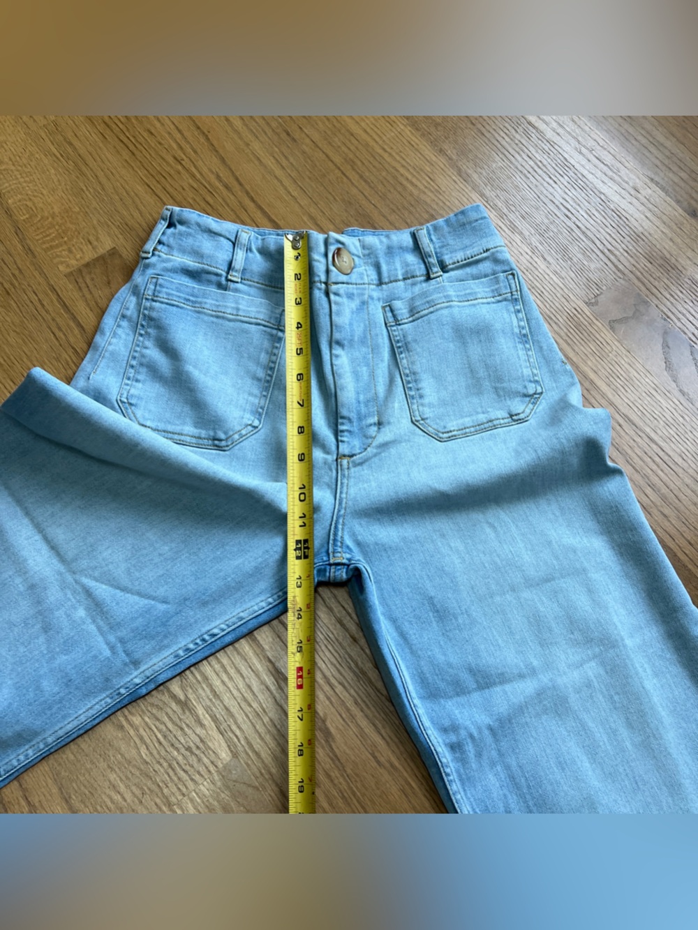 NEW Anthropologie Maeve Colette High-Rise Wide-Leg Cropped Jeans Lightwash Sz 30 - Picture 11 of 12